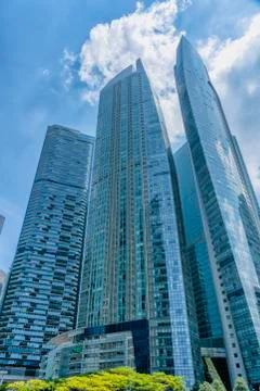 Blue tall Condominiums Stock Photos