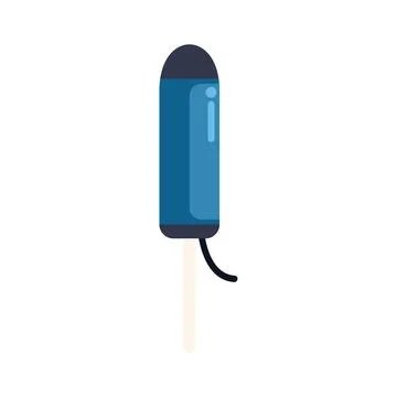 Blue tampon with string hanging on white background Stock-Illustration