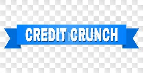Blue Tape with CREDIT CRUNCH Text Stock Illustration