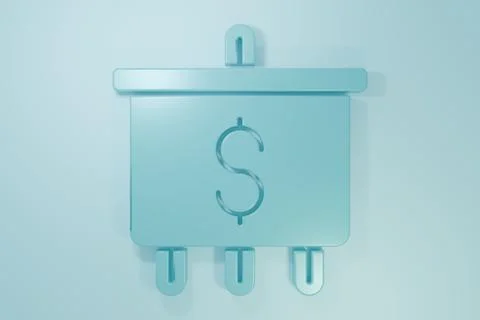 Blue Target with dollar symbol icon isolated on blue background. Investment.. 库存插图