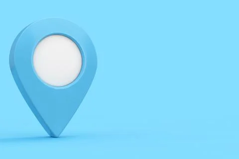 Blue Target Map Poinet Pin in Duotone Style. 3d Rendering Stock Illustration