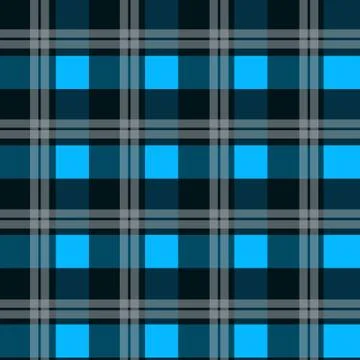 Blue tartan fabric texture pattern seamless vector illustration Stock Illustration