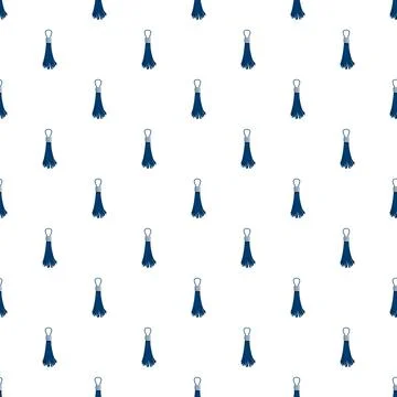 Blue tassel repeating pattern on white background Stock Illustration