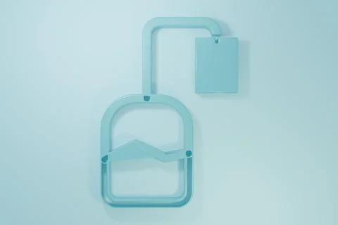 Blue Tea bag icon isolated on blue background. Minimalism concept. 3D rende.. Stock Illustration