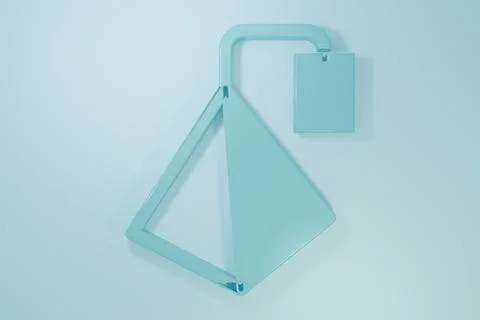 Blue Tea bag icon isolated on blue background. Minimalism concept. 3D rende.. Stock Illustration