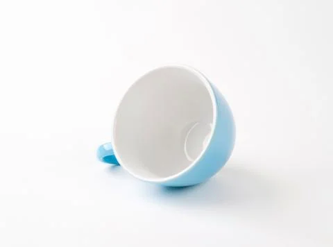 Blue tea cup on white background Stock Photos