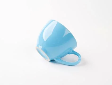 Blue tea cup on white background Stock Photos