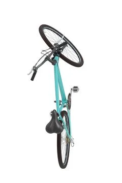 Blue teal bicycle standing on kickstand Illustrazione stock