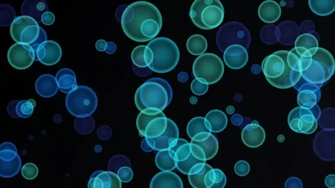 Blue Teal Bubbles Floating - Underwater Abstract Motion Black BG 4K Stock Footage 346330646