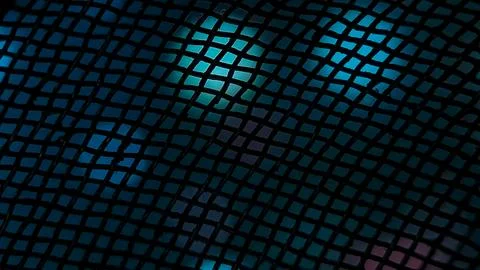 Blue Teal Mesh Texture Background with Bokeh Light Circles, Abstract Grid P.. 库存照片