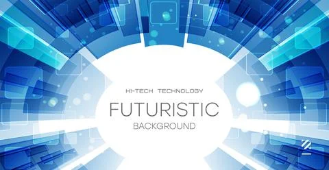 Blue tech abstract background. Hi-tech digital technology and engineering, .. Stock Illustration