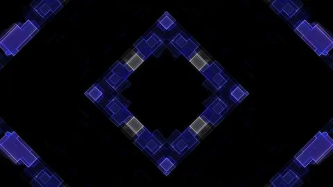 Blue tech abstract geometric pattern seamless loop video motion background Stock Footage 347756793