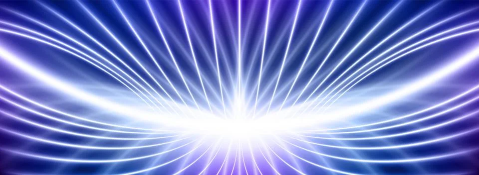 Blue tech background with glowing light rays 스톡 일러스트