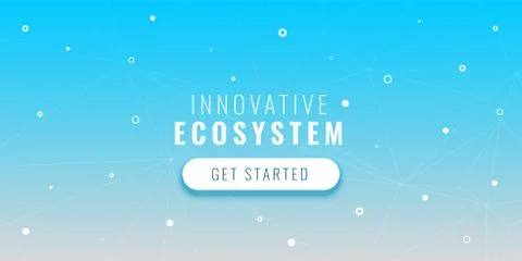 Blue tech banner with dots and connected lines 스톡 일러스트