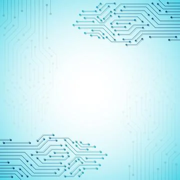 Blue Tech Circuit Background Digital Network Design Stock Illustration