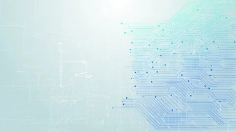 Blue tech circuit board technology particles and circuit patterns, perfect for Stock Footage 295180152