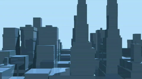 Blue Tech Ctiy. Loopable. HD 1080. Stockbeeldmateriaal 152995