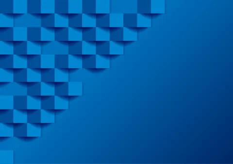 Blue tech geometric mosaic 3d squares abstract background イラスト素材