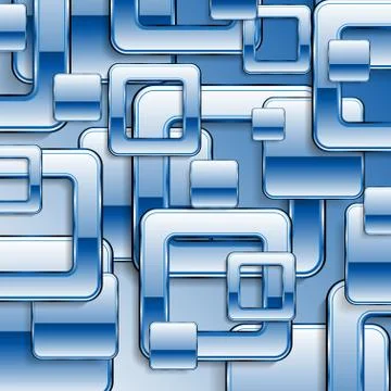 Blue tech glossy retro squares background イラスト素材