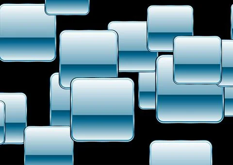 Blue tech glossy retro squares background イラスト素材