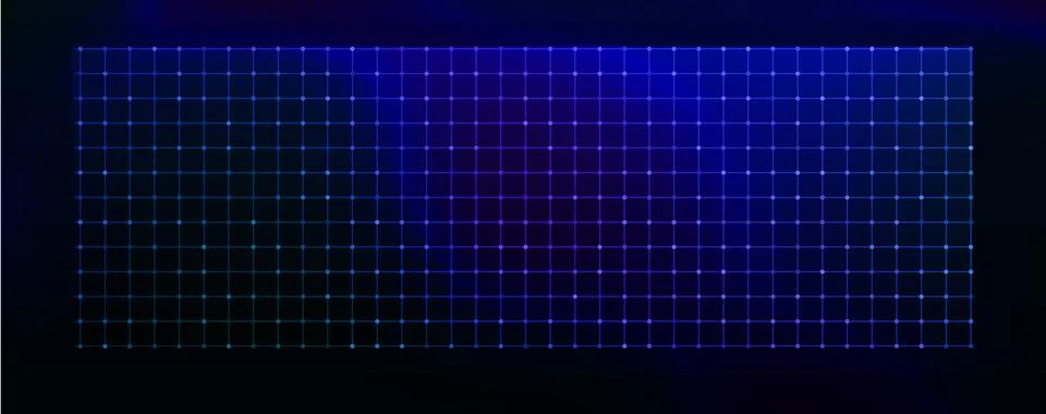 Blue tech grid with precise neon pattern lines Stock Illustration