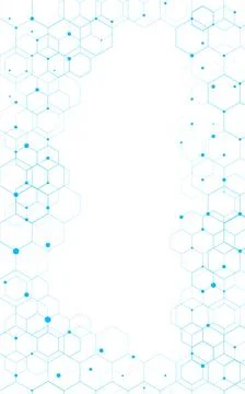 Blue Tech Hexagon Pattern on a White Background Stock Illustration