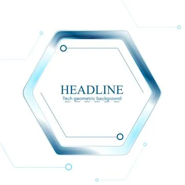 Blue tech hexagon on white background Stock Illustration