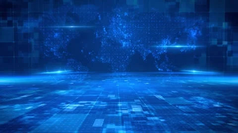 Blue Tech News Background Video stock 337829396
