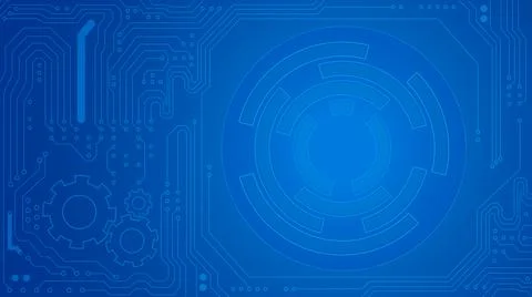 Blue tech sci-fi concept vector illustration	 库存插图