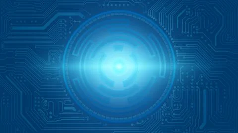 Blue tech sci-fi concept vector illustration	 Illustrazione stock