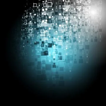 Blue tech squares dark background イラスト素材