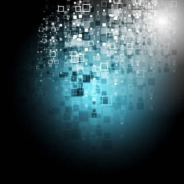 Blue tech squares dark background Blue tech squares dark background. Vecto... 写真素材