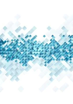 Blue tech squares on white background イラスト素材