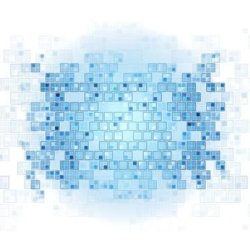 Blue tech squares on white background Blue tech squares on white backgroun... Fotos de archivo