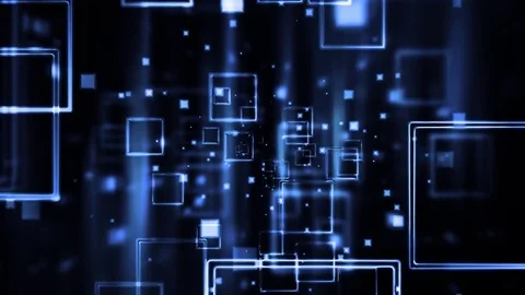 Blue Tech Tunnel Data Stream Stock Footage 78594310