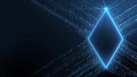 Blue tech visualization network bitcoin cryptocurrency coin in hand. Futuristic Video stock 336442987