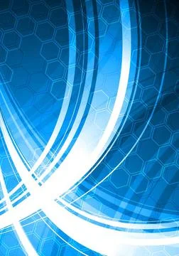 Blue technical background with abstract waves - eps 10 Blue technical back... Stock Photos
