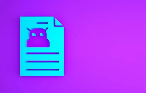 Blue Technical specification icon isolated on purple background. Technical su Stock Illustration