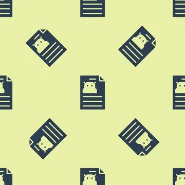 Blue Technical specification icon isolated seamless pattern on yellow background Stock Illustration