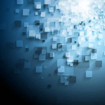 Blue technical vector background with squares Blue technical abstract back... Stock Photos