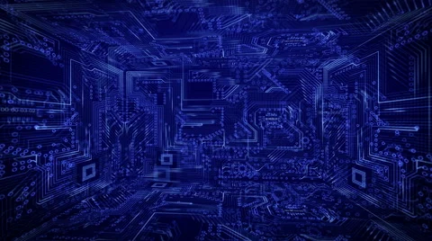 In the blue techno box. Slow Rotation. Video stock 65780809