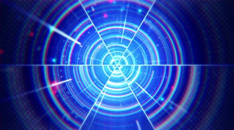 Blue techno concentric segments loop Stock Footage 36962858