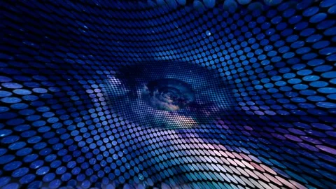 Blue Techno Dot Pattern Speed Tunnel – Futuristic 3D Vortex Motion Loop Stock Footage 322058030