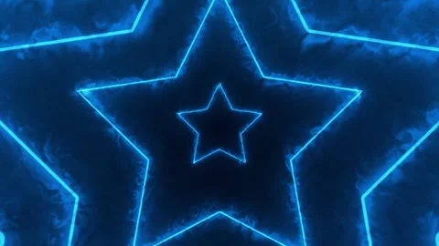 Blue Techno Star Tunnel Background Video Loop. Stock Footage 309845507