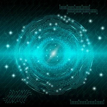 Blue technological art background. Abstract banner. Vector illustration. Stock Illustration