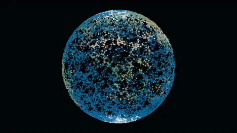 Blue technological background with planet mockup. Video stock 151673135