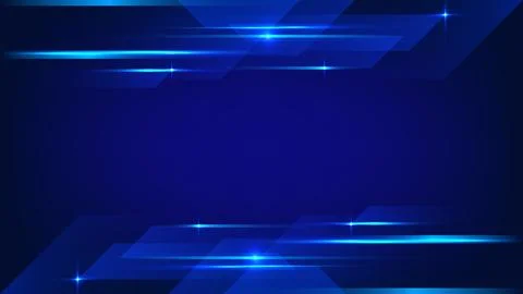 Blue technology abstract background with glowing geometric lines and futuri.. Stock Illustration