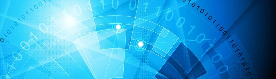 Blue technology abstract vector banner Stock Illustration
