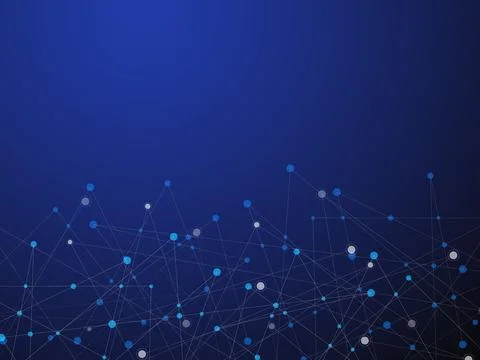 Blue technology and Science abstract background with blue and white line do.. Illustrazione stock
