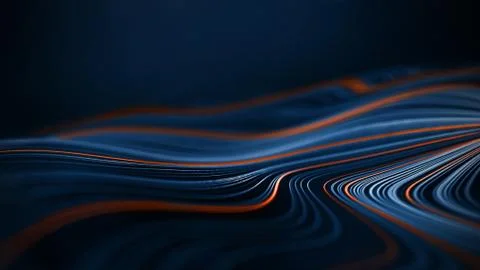 Blue technology background. Blockchain technology 3d render. Illustrazione stock